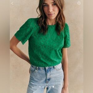 Sézane Annabelle Eyelet Top